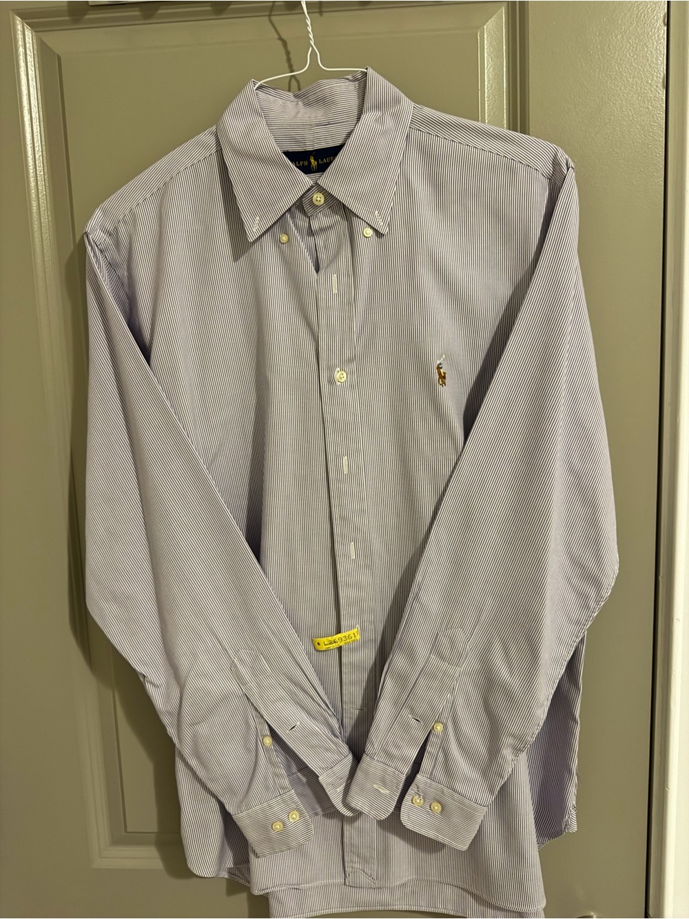 Ralph Lauren Men's Light Blue Micro-Striped Button-Down Shirt